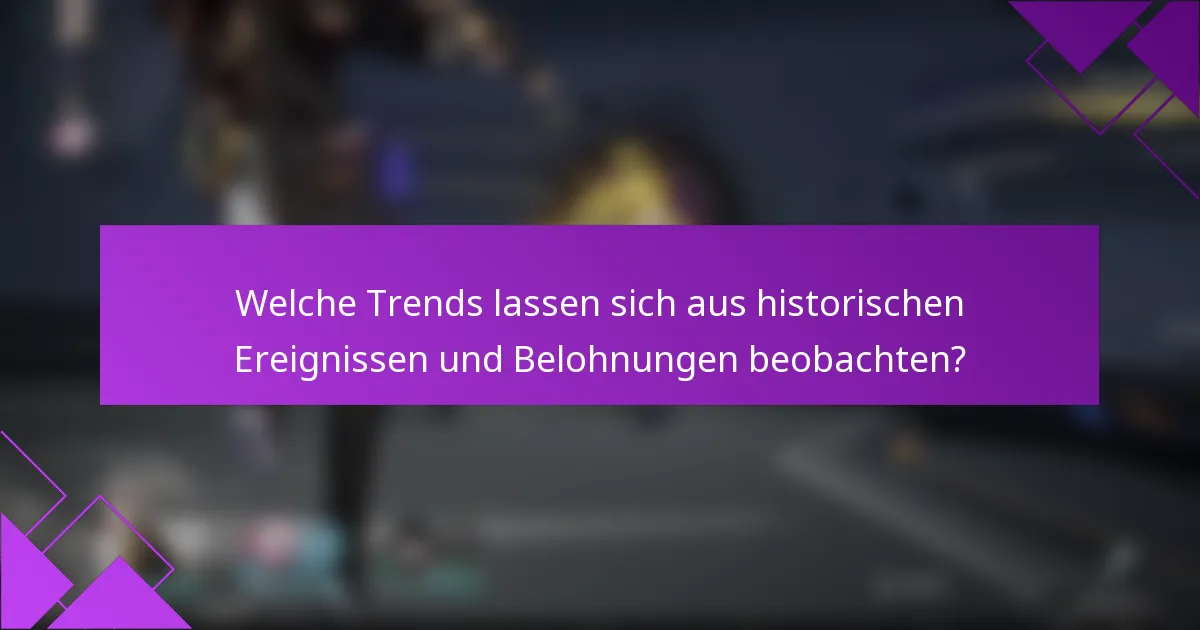 Welche Trends lassen sich aus historischen Ereignissen und Belohnungen beobachten?