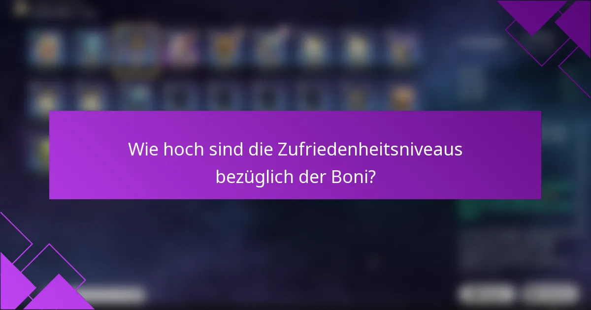 Wie hoch sind die Zufriedenheitsniveaus bezüglich der Boni?